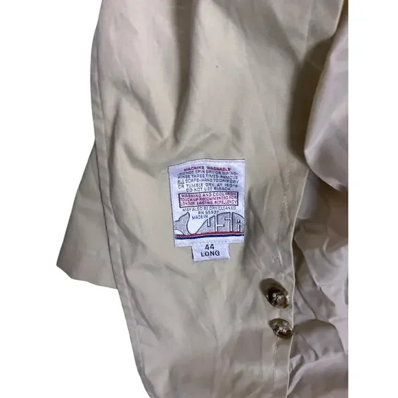 Vintage Kuppenheimer Fur Lined Trench Chore Coat Beige Men’s 44/Large Tall - Picture 8 of 9